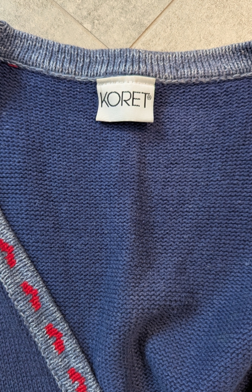 Vintage Koret Christmas Sweater Vest Small Ramie Cotton Holiday Novelty Knit - Picture 2 of 9